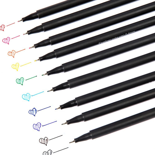 Lapices Fineliner 0,4mm 12 Colores Punta Fina Colored Pen