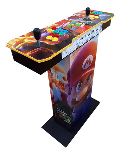 Tablero Arcade Doble Con Base Mario Bros Sanwa