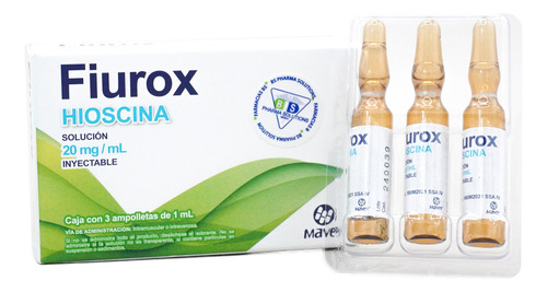 Fiurox Hioscina 20mg/ml Inyectable C/3 Ampolletas Maver