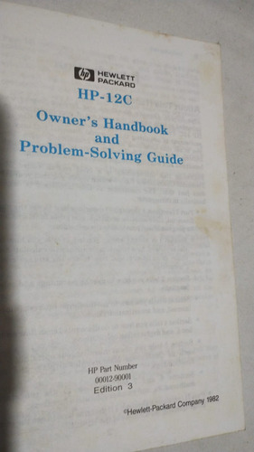 Livro Hp-12c Owner's Handbook And Problem Solving Guide (Usado)