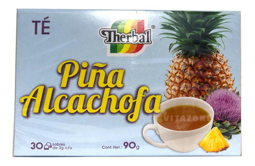 Imagen 1 de 4 de Té De Piña Alcachofa 30 Sobres Therbal