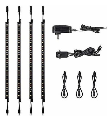 Led Kit De Luces De Seguridad, (4) 12 Bares Enlazable Luz +