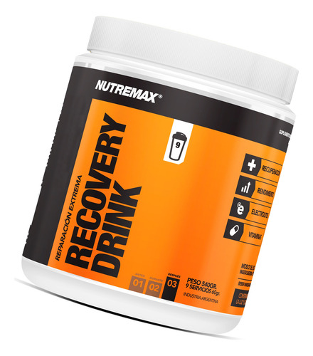Nutremax Kit X2 Recovery Drink Recuperacion Naranja 540g 3c