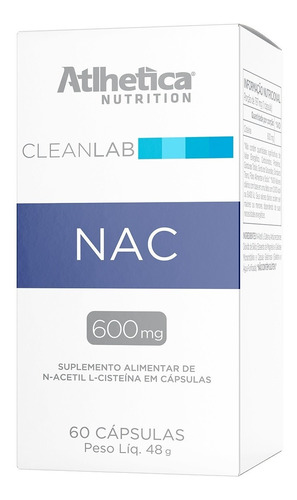 Nac 600mg N-acetil L-cisteina 60 Caps - Atlhetica Nutrition