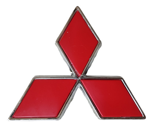 Emblema Mitsubishi Rojo Adhesivo Reemplazo Generico 10cm