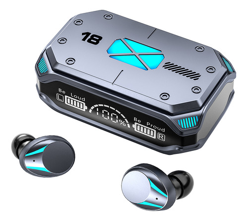 Auricular Bluetooth Inalámbrico M41 Con Estuche De Carga Rgb Color Negro