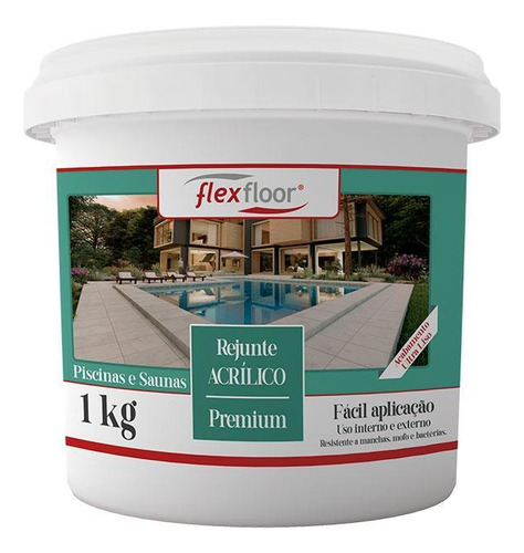 Rejunte Acrílico Flexfloor 1kg Preto Intenso Impermeável