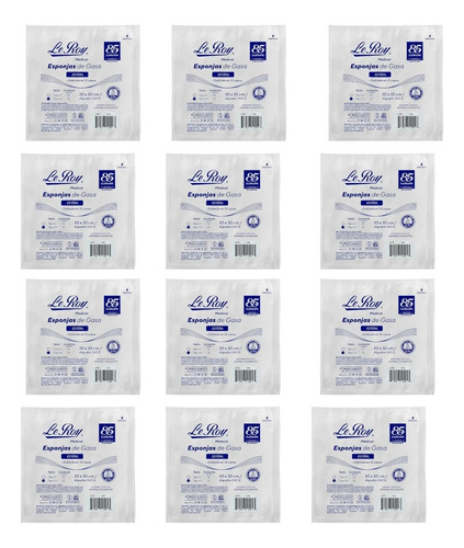 Esponja De Gasa Estéril Tejido 12 Capas De 10 X 10 Cm 12pz