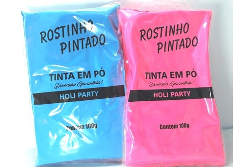Imagem 4 de 4 de Kit Chá Revelação Pó Colorido Para Bexigas Azul E Rosa 100 G