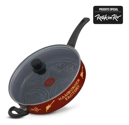 Kit Hamburguer Rock In Rio Com Frigideira 28cm E Acessórios