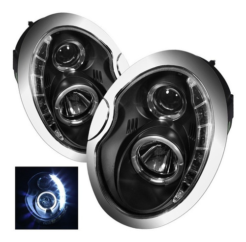 Farol Sonar Led Bmw Mini Cooper 2001 A 2006  Máscara Negra