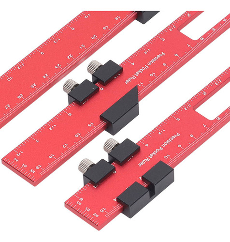 Regla De Posicionamiento Roja Para Carpintería, Tope Para Me