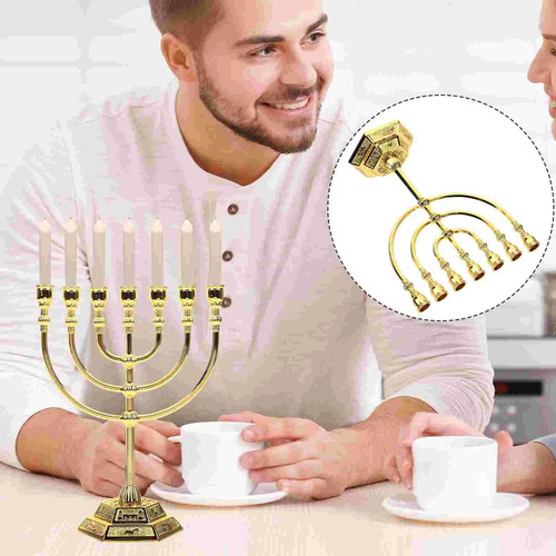 - Candelabro De Mesa Dorado Grande Con 7 Brazos