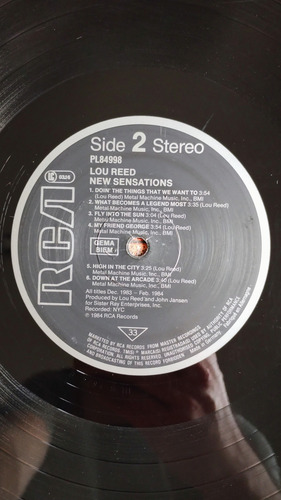 Lp Lou Reed New Sensations Importado Vinil Muito Bom (Usado)