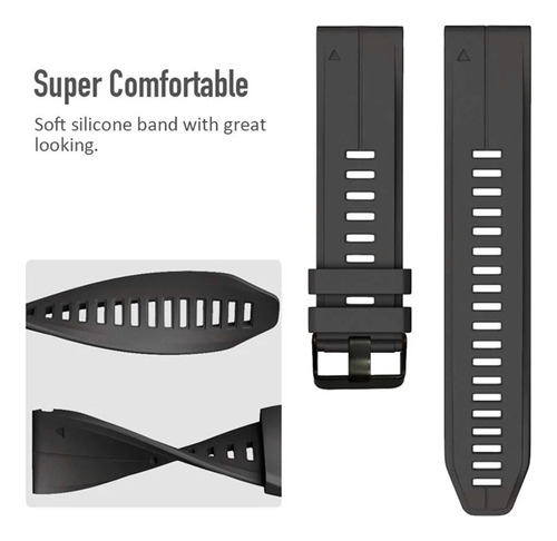 Correa De Silicona Para Garmin Fenix 7x 7 Pro Solar/6x 6 Sap
