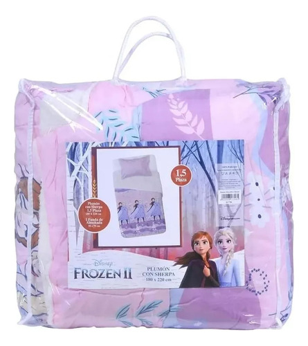 Plumón Sherpa Disney 1,5 Plaza Frozen Color Rosa