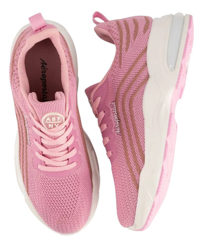 Tenis Aeropostale Rosa Deportivo Cómodo Transpirable Moda Casual Antideslizante Malla