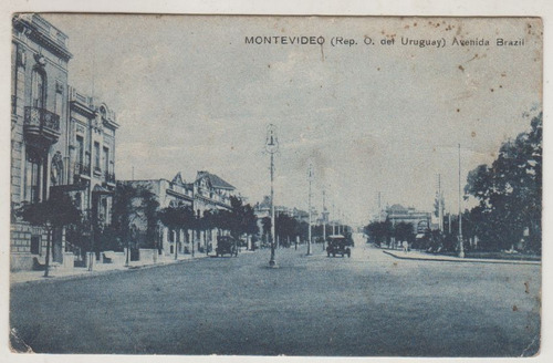 Montevideo Antigua Postal Pocitos Vista De Avenida Brasil 