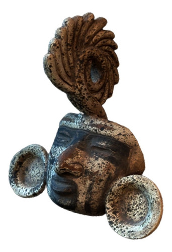 Artesanía Prehispánica Hombre Con Penacho Teotihuacán, Barro