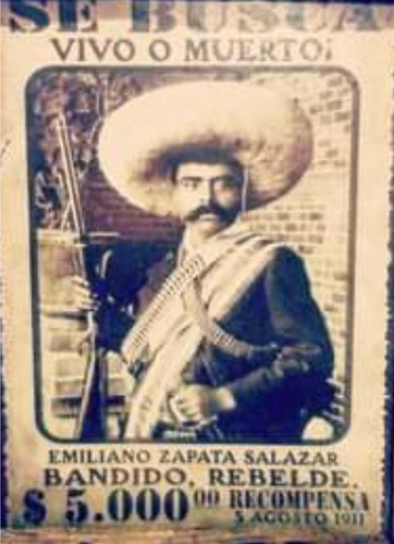 Cuadro Decorativo De Emiliano Zapata - Se Busca + Stickers