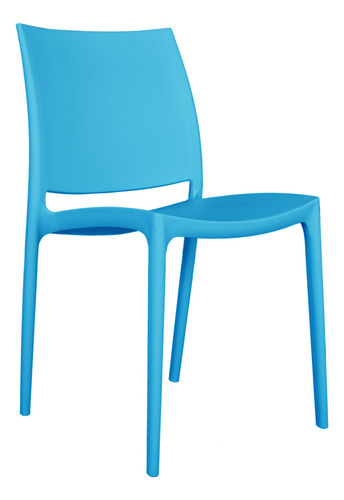 Silla Polipropileno Fijo De Diseño Kiro Bonno Azul Color de la estructura de la silla Turquesa Color del asiento Turquesa