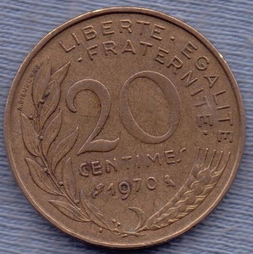 Francia 20 Centimes 1970 * Libertad *