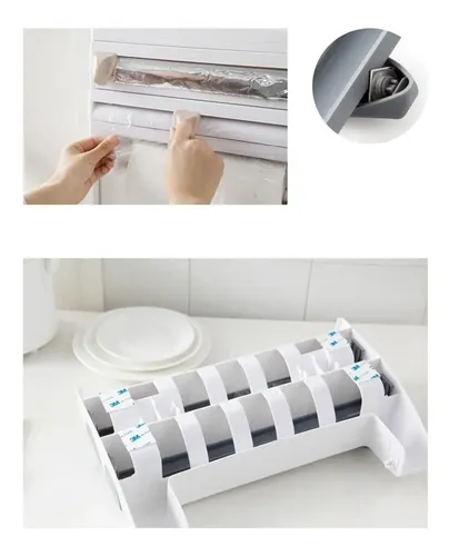 Dispensador Cocina Soporte 4 En1 Rollo Papel Nova Film Alusa