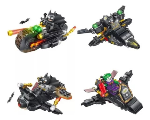 Lego Batimovil + 3 Naves + Batimoto + Figuras Batman Joker