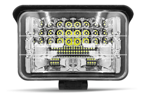 Imagem 1 de 6 de Farol De Milha 48 Led Branco 6500k Quadrado 144w Universal
