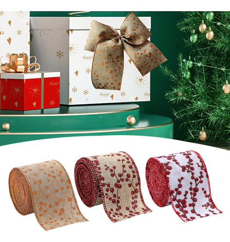 B 3 Cintas Navideñas Para Manualidades Para Hacer Flores,