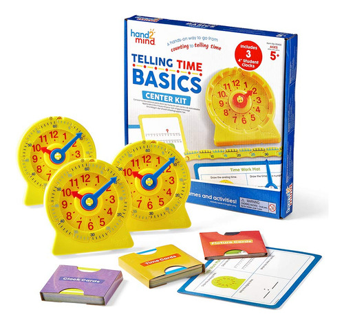 Conjunto De Atividades Hand2mind Telling Time Com Relógio Nu