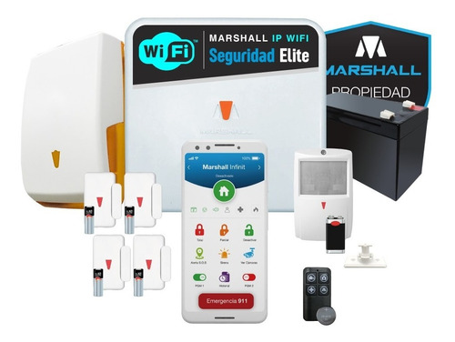 Kit Alarma Inalámbrica Marshall Ip Wifi Aplicación Celular