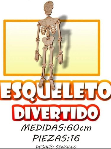 Esqueleto Humano De Madera Mdf Para Armar Maqueta La Plata