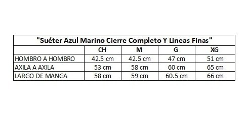 Imagen 5 de 5 de Suéter Azul Marino Cierre Completo Y Lineas Finas
