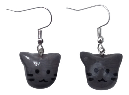 Aretes Gato Felíz Gatito Kawaii Pendientes Moda Mujer Tenden