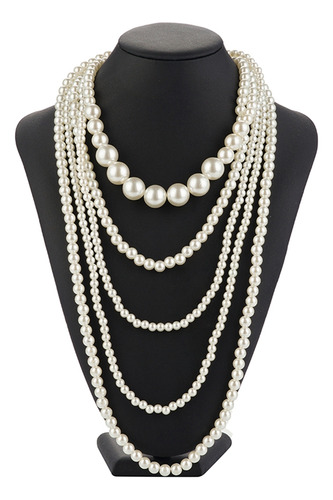 Vintage Imitation Pearl Choker Necklace Art Deco Flapper