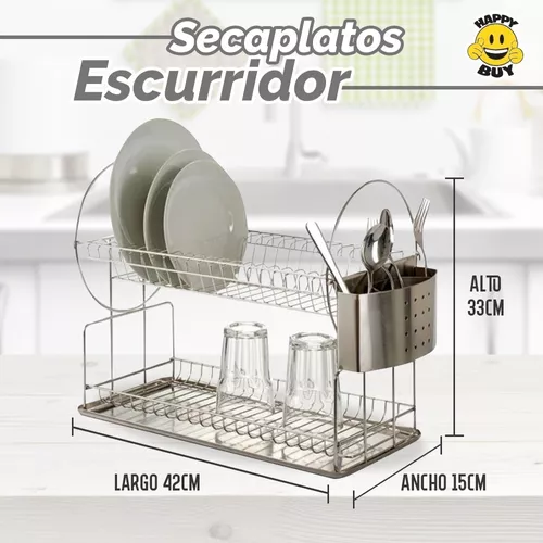 Escurreplatos doble desmontable de acero inoxidable Duett en