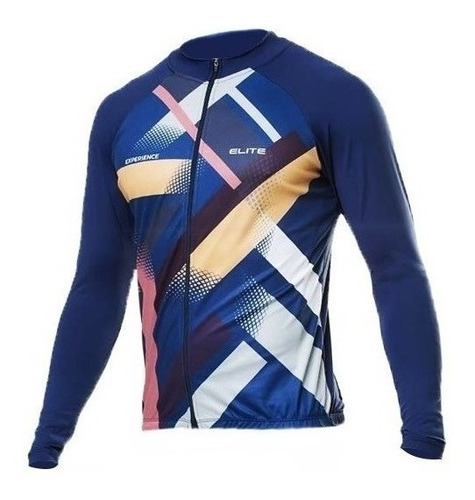 Camiseta Marinho Elite Manga Longa Uv 50 Bike Speed Ciclismo