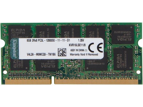 Memoria Kingston Sodimm Ddr3l 1600 Ecc 8gb Kvr16lse11/8 1,35