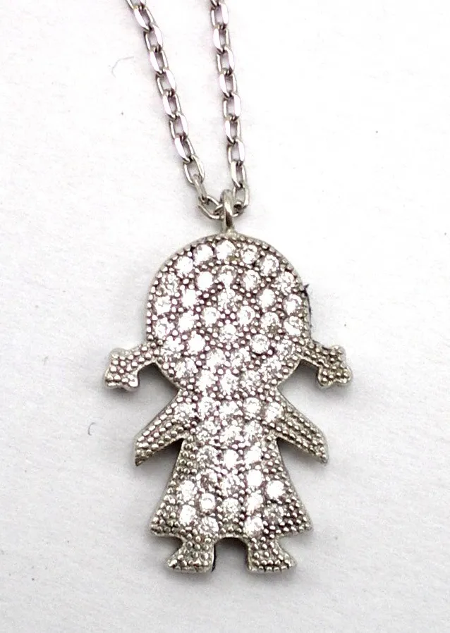 Cadena Y Dije De Plata 925 Nena Con Zafiros