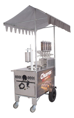 Carrinho Churros Gourmet C/ Fritad Resistência 4 Doceiras R2 Cor Sem Cor