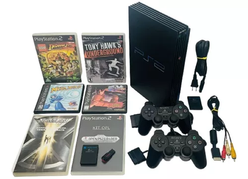 PlayStation 2 OPL(Sem Leitor) 64gb com 3000 Jogos + 2 Controles + Memory  Card - Kris Games Virtual