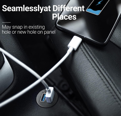 Soporte Para Auto Con 2 Puertos Dual Usb 3.0 Macho A Cable D