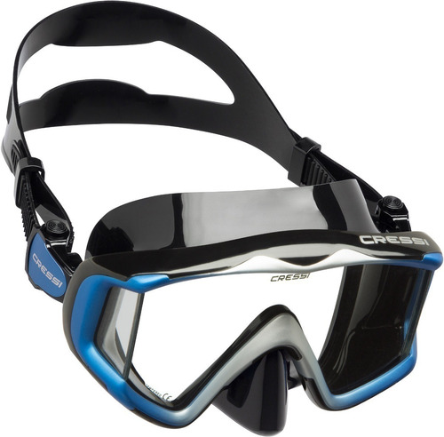 Visor Máscara Cressi Liberty Triside 3 Ventanas Azul/plata