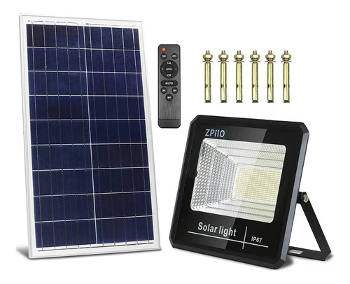 Foco Solar De 200 W Con Panel Solar Y Control Envío Gratis