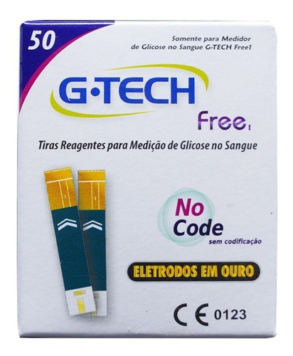 150 Tiras Reagentes Glicose Gtech Free Eletrodos Em  Ouro