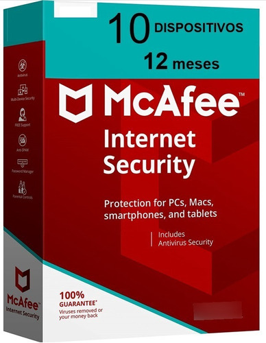 Imagen 1 de 2 de Mcafee Internet Security 2021  1 Año 10 Dispositivos