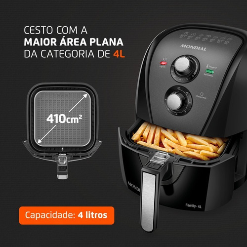 Fritadeira Sem Óleo Air Fryer Afn-40-bft 4l 1500w Mondial Cor Preto 110V