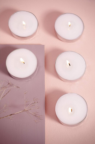 Velas Tealight Taza Transparente Blanco Caja De 24 Vel