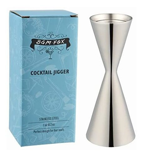 Jigger Doble De Acero Inoxidable 304 Pulido Bgm.fox - 1oz /